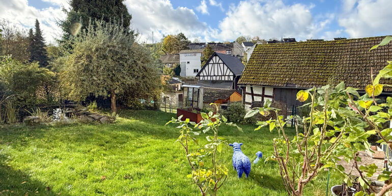 Gartenansicht mit Teich