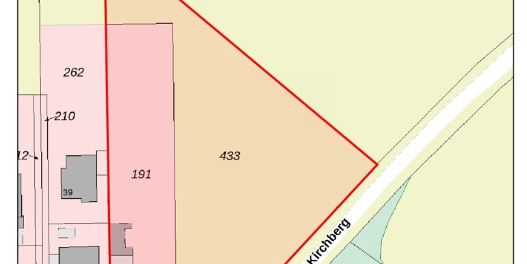 Lageplan mit Grundstücksgrenze