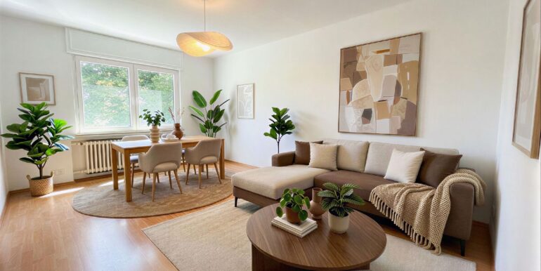 Wohnzimmer EG Wohnung möbliert