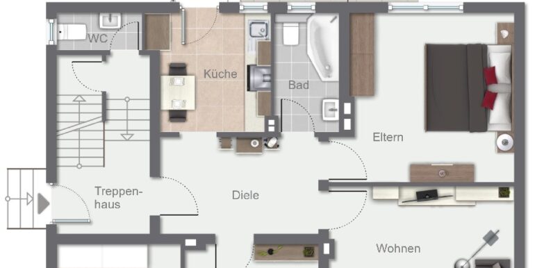 Wohnung EG (vermietet)