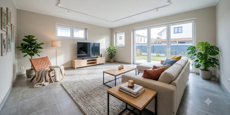 Wohnzimmer KI generiert